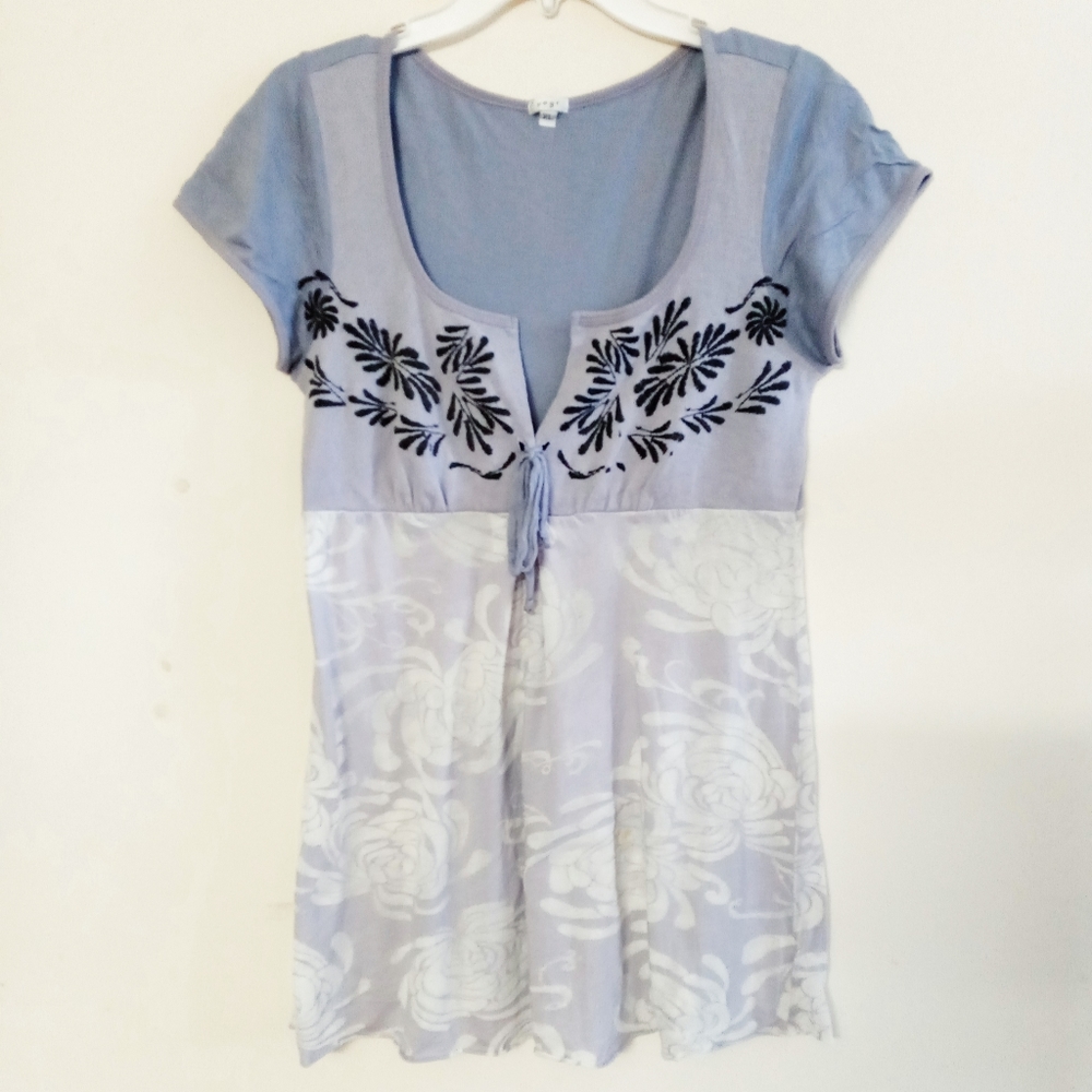 Lilac knit crochet blouse shirt top Sz XL